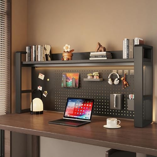 Metal Desk Shelf Organizer for Home Office & Dorm, 2-Tier