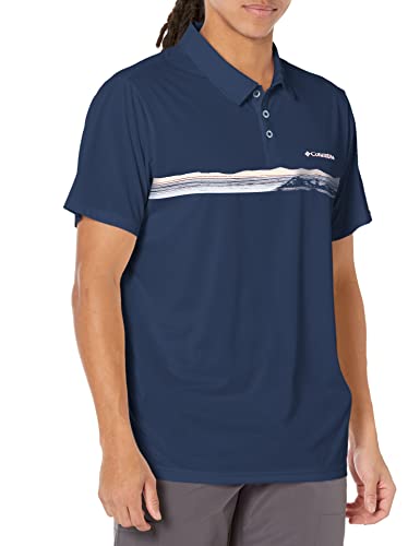Columbia Men's Hike Novelty Polo, Collegiate Navy, Large #TOP29