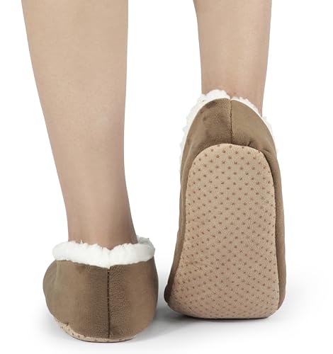 Image of BenSorts Fuzzy Slipper Socks for Women Funny House Slippers with Grips | Warm Cozy Cute Socks Non Slip Gifts Thick Stocking Stuffers Christmas