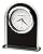 Howard Miller Ebony Luster Table Clock 645-702 – Modern Decor, Black Glass Arch, Silver Mirrored Edge & Base, Black Hour Markers, Quartz Alarm Movement