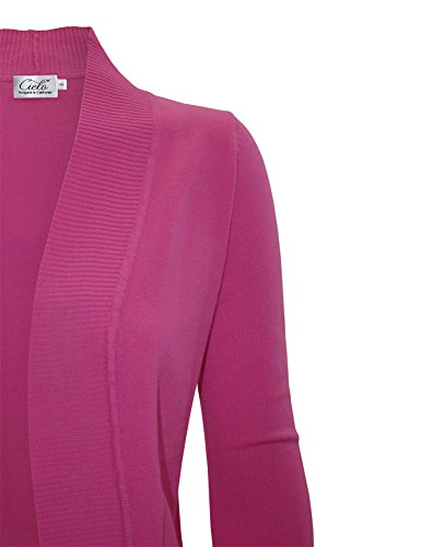 Image of Cielo Women's Solid Basic Open Front Pockets Knit Sweater Cardigan
