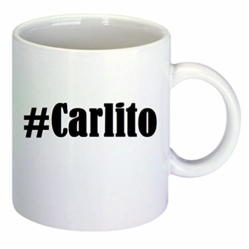 taza para café #Carlito Hashtag Raute Cerámica Altura 9.5 cm diámetro de 8 cm de Blanco
