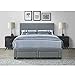 DG Casa Kelly Panel Bed Frame with Storage Drawers and Upholstered Headboard, Queen Size in Grey Linen Style Fabric