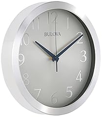 Bulova Winston Wall Clock C 4844 | 10 " Diameter | Metal Design with Diamond Cut Edges | Silent photo Bulova Winston Wall Clock C 4844 | 10 " Diameter | Metal Design with Diamond Cut Edges | Silent