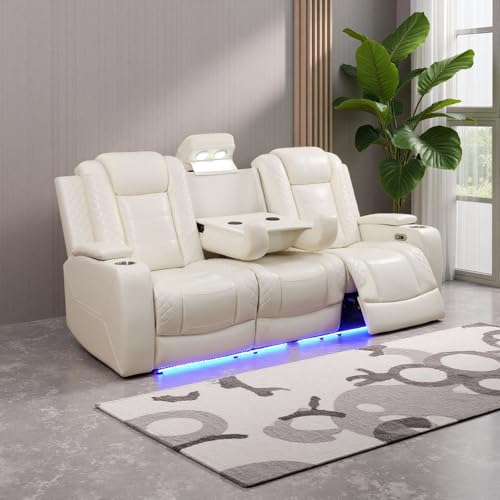 Anthato Power Recliner Sofa 3-Seater with LED & Storage