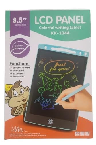 Image of Re-Writable LCD Writing Tablet Pad with Screen 21.5cm (8.5Inch) for Drawing, Playing, Handwriting Best Birthday Gifts for Adults & Kids Girls Boys, Multicolor