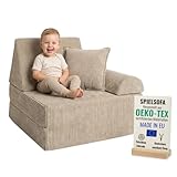 Pillows24 – Kindersessel & Spielsofa für Kinder aus Cordstoff mit abnehmbaren...
