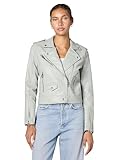[BLANKNYC] womens Luxury Clothing Vegan Leather Motorcycle Jacket, Play Act, Large US