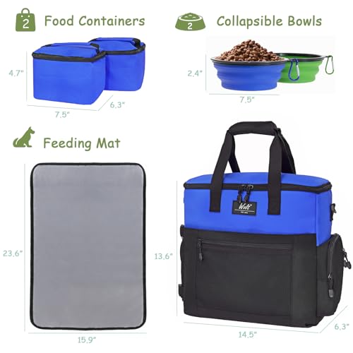 WOLT-Pet-Travel-Bag-Kit-for-Dog-Carrier-Travel-includes-2-Food-Containers-2-Collapsible-Bowls-1-Placemat-Airline-Approved-Organizer-for-Pet-Supplies-Essentials-Camping-Hiking-Weekend-Away - Cucciolini Doodles   WOLT-Pet-Travel-Bag-Kit-for-Dog-Carrier-Travel-includes-2-Food-Containers-2-Collapsible-Bowls-1-Placemat-Airline-Approved-Organizer-for-Pet-Supplies-Essentials-Camping-Hiking-Weekend-Away