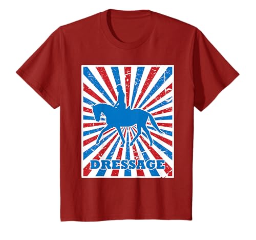 Vintage Dressage Cheval Rayures Rouge/Blanc/Bleu T-Shirt