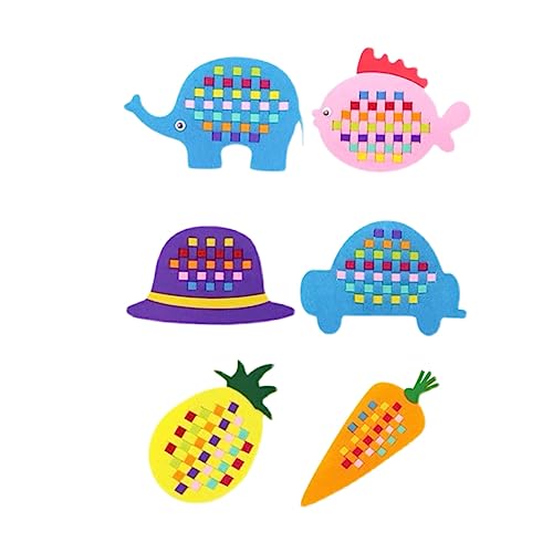 Toddmomy 6Pcs Non Woven Fabric Weaving for Handmade Craft Materials for Early Learning and Creativity Random Styles and Colors