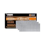 Freeman 18-Gauge 1-1/2' Glue Collated Galvanized Brad Nails – 5,000 Count – For Trim, Moulding, and Baseboards – Compatible with 18 GA Brad Nailers