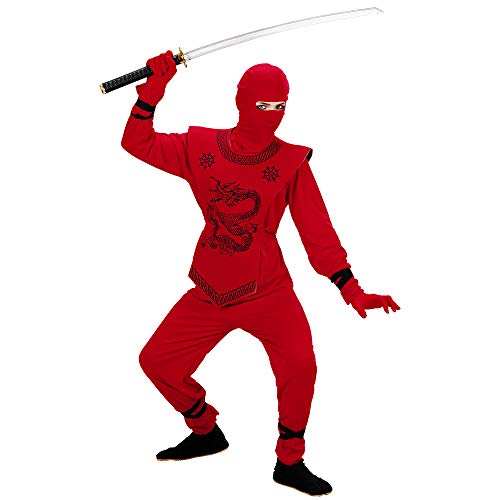 W WIDMANN MILANO Party Fashion 74537 - Costume et Masque de Ninja pour Enfant Rouge