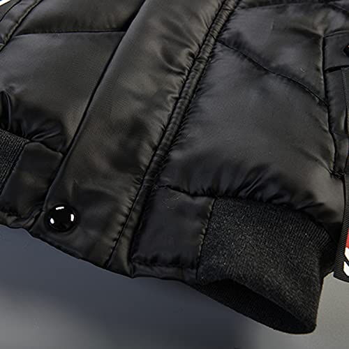 BILIKEYU Hooded Children Fashion Clothes Winter Jacket Jacket Boy Coat Coat Warm Kids Boys Coat&jacket Soft (Black, 8-12 Months)4
