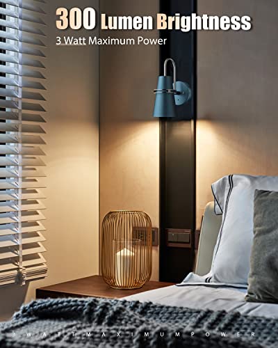 Tacahe Battery Operated Wall Sconce, Set Of 1-5200 Mah Recharge Battery - 3000K & 4000K & 6000K Ct- Dimmable Wall Light With Remote & Touch Control - No Hardwired Needed - 3 Watt - Blue (1 Pack) #TOP1