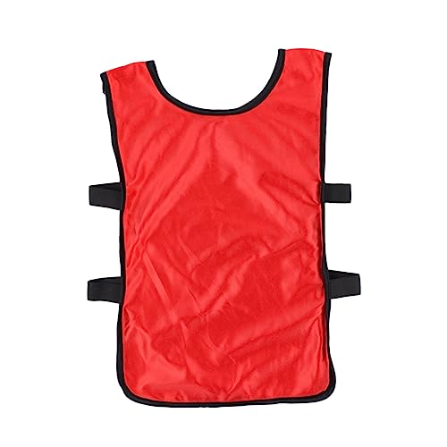 POPETPOP 6Pcs Red Training Vests for Breathable Football Pinnies Lightweight Waistcoats for Unrestricted Movement Soccer and Basketball Practice