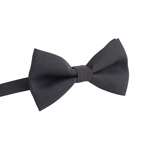 AWAYTR Adults & Children Bow Tie Adjustable - Pre-tied bowtie Gabardine Fashion for Formal Solid Tuxedo Wedding(Black)