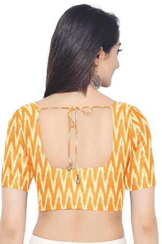 Image of Cotton Pochampally ikat unstitched blouse, Kurthi, long frock fabric material for women (1 meter, 2 meters & 3 meters)