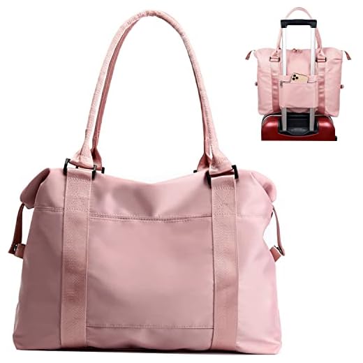 JSAHAH Women Travel Tote Bags Airplane Bag with Trolley Sleeve Carry On Bag Pink
