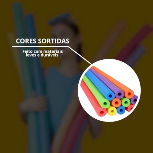 Kit 6 Boias Macarrão Espaguete CORES SORTIDAS – Diversão e Flutuação Garantidas!