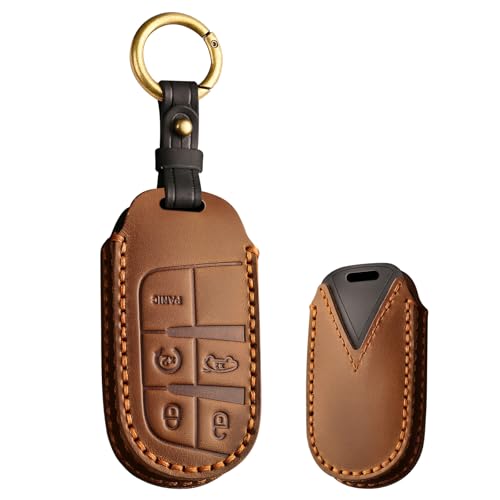 Coque en cuir Jeep Wrangler : protection premium 5 boutons marron