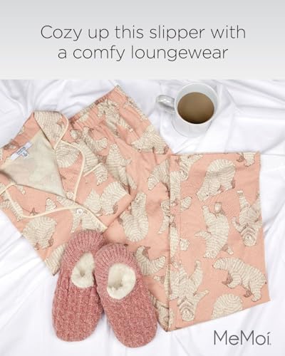 MeMoi Women's Classic Cable Knit Chenille Non-Skid Slipper4