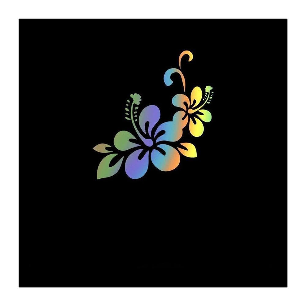 Flower Carbon Sticker Sports Styling Auto Racing Decoration(Reflective Lasers,21cmX21cm)