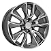 OE Wheels CV32 22 Inch Rims and Tires Fit Silverado 1500 Style 6x139.7 22x9 Gloss Gunmetal Machined - Hollander 5916 - TerraMax RT 285/45-22 (Set of 4)