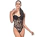 Produktbild HJG Sexy Spitzen Mini-Strampler mit Kasten-Auflage, Frauen Teddybär-Wäsche-Body Babydoll-Bügel-Pyjamas Nachtwäsche,Schwarz,XXXXL