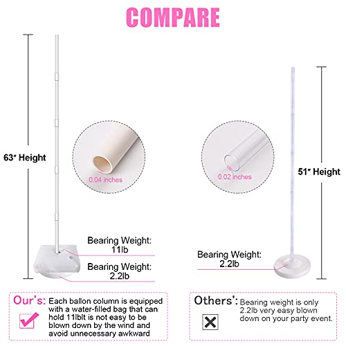 Anbeser Balloon Column Stand Kit - 65 Inch Height Balloon Stand Garland Decoration Set With Base - For Birthday Family Parties Wedding Diy Event Supplies Decorations #TOP4