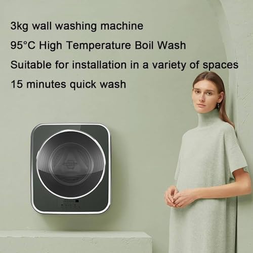 Full Automatic Mini Wall-Mounted Washing Machine, Quick 15 Min Wash for Baby Clothes, High Temperature Cleaning, Space-Saving Compact Design