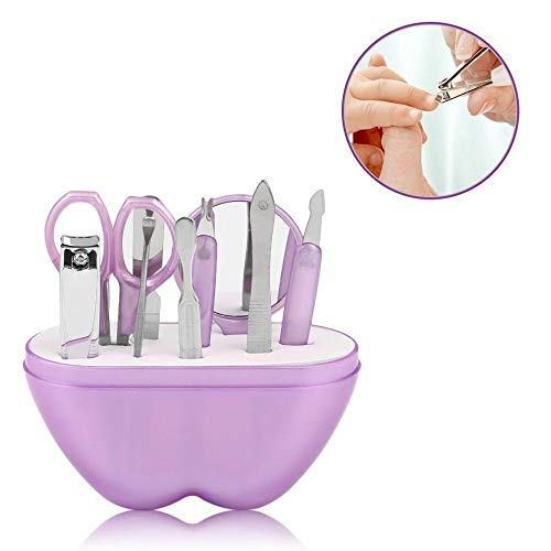 Ciseaux à ongles de voyage dans un kit manucure complet violet - 5