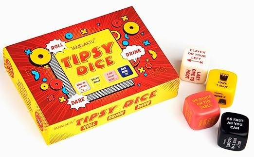 MPS MY PARTY SUPPLIERS® 1pc Tipsy Dice – Roll, Drink, Dare Game, Roll The Dice Games with Family Friends, 2+ Players, Families Fun Card Games 1