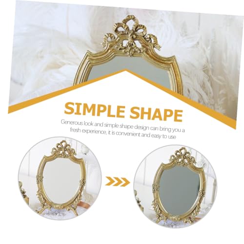 Miroir de maquillage rétro doré Cabilock en résine légère pour coiffeuse