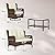 Outsunny 4 Piece PE Rattan Outdoor Patio Furniture Set, Wicker Conversation Set with 2 Swivel Rocking Chairs, 2-Tier Glass Table and Loveseat for Garden, Patio, Poolside, Cream White