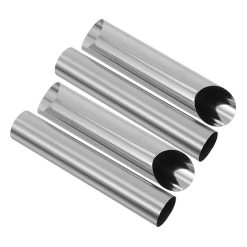 SOLUSTRE 4pcs Stainless Steel Pastry Horn Molds Dual-angled Baking Tubes for Cannoli and Cream Horns for Home Baking and Pastry Making