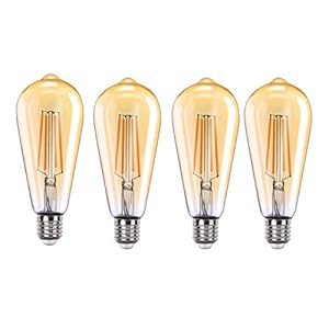 MoKo Smart WLAN Edison-gloeilamp, E27 7,5 W, wifi, vintage lamp, dimbaar, retro gloeilamp, compatibel met Alexa, Echo…