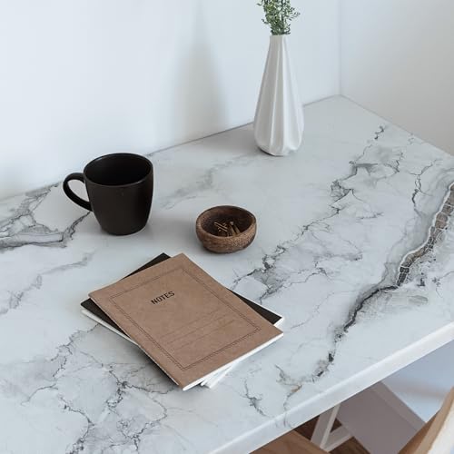 Pegatinas de mármol gris Wallfluent autoadhesivas para paredes y frentes de armario 4