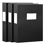 JiaWei 3 Stück 4.5 cm Breit Sammelboxen mit Magnetisch Deckel, aus 1800 g/m² extra starkem Karton für DIN A4 Archivbox Heftbox Dokumentenbox - Schwarz