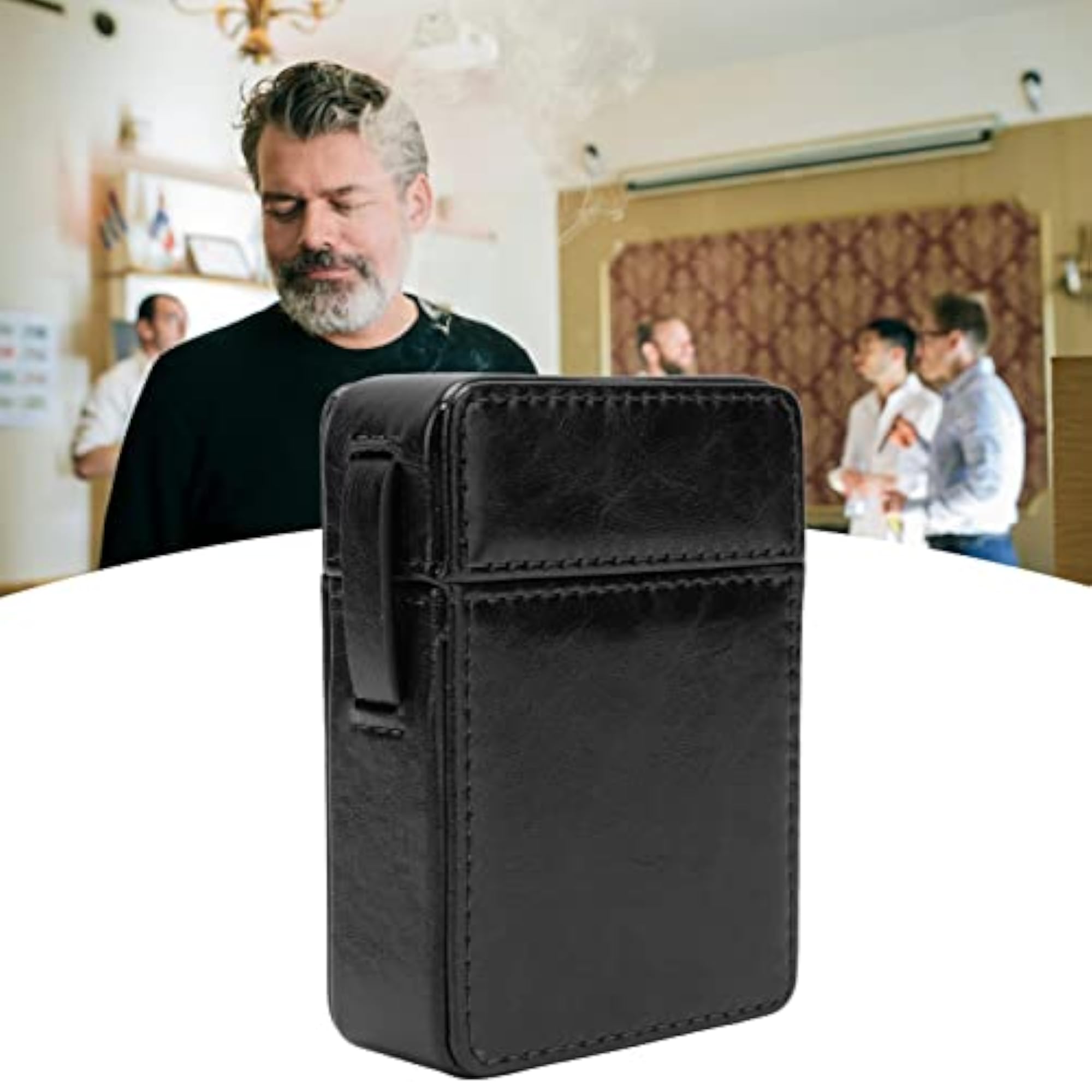 PU Leather Cigarette Case, 20 Capacity Portable Gift