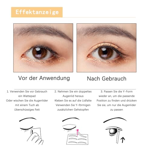 600 Stück Schlupflider Stripes Unsichtbar,Zur Lidstraffung Ohne Op,Wasserdicht Eyelid Klebeband Augenlid Aufkleber Band Mit Gabelstangen Pinzette