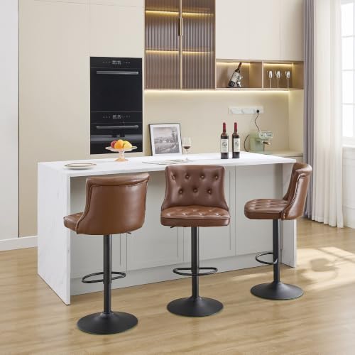 Image of Adjustable Bar Stools Set of 3, Bar Height Stools for Kitchen Island