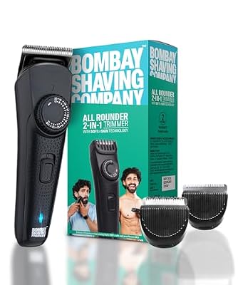 Bombay Shaving Company All Rounder 2-in-1 Trimmer for Men | Beard & Body Grooming with Dual Heads | Ceramic Blades for Sensitive Skin | 38 Style Settings | 120 Min Runtime | Type-C Fast Charge