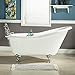 Kingston Brass Aqua Eden VCTND6030NT1 Cast Iron Slipper Clawfoot Bathtub with Chrome Feet without Faucet-Drillings, 60-Inch, White