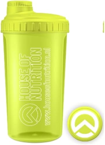 House of Nutrition Botella mezcladora de proteínas para suplementos de entrenamiento, sin BPA, con filtro y tapa cerrable, fácil de limpiar, color