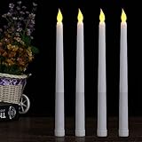 Contenido del paquete: 4 velas LED (28 cm de alto x 2,1 cm de diámetro). Cada vela funciona con 2 pilas AAA (no incluidas), no necesitas usar un candelabro, la luz amarilla crea un ambiente cálido y romántico en tu habitación.