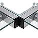 mecor L-Shaped Corner Computer Desk with Shelf, Glass Laptop Home Office Furniture, Glass & Metal, Clear