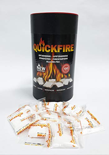 Quickfire 500 Anzünder Kaminanzünder Grillanzünder Ofenanzünder Anzünder für Kamine, Kaminöfen, Zündbeutel + gratis 1 Stück Rotthues Feuerzeug Cover
