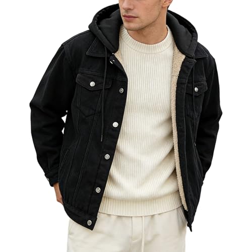 Chaqueta de mezclilla para hombre con capucha miniatura 1