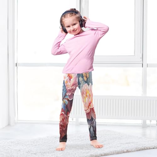 Toddler Girls Leggings Printed Yoga Pants Leggings Peony Butterfly for Kids4